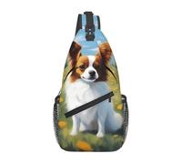 YYHWHJDE Cross Chest Bag Diagonally - Quality, Durable, and Spacious Shoulder Bag for Men and Women cute White Papillon Picture, Black, One Size