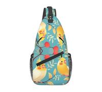 YYHWHJDE Cross Chest Bag Diagonally - Quality, Durable, and Spacious Shoulder Bag for Men and Women cute cockatiel Pattern, Black, One Size