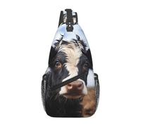 YYHWHJDE Cross Chest Bag Diagonally - Quality, Durable, and Spacious Shoulder Bag for Men and Women Cute Cow Prints, Black, One Size
