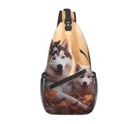 YYHWHJDE Cross Chest Bag Diagonally - Quality, Durable, and Spacious Shoulder Bag for Men and Women Cute Husky Dogs Picture, Black, One Size