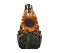 YYHWHJDE Cross Chest Bag Diagonally - Quality, Durable, and Spacious Shoulder Bag for Men and Women Farm Sunflower Printing, Black, One Size