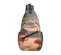 YYHWHJDE Cross Chest Bag Diagonally - Quality, Durable, and Spacious Shoulder Bag for Men and Women Flamingo Beach Pattern, Black, One Size