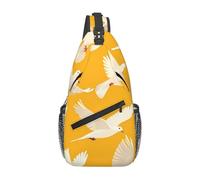 YYHWHJDE Cross Chest Bag Diagonally - Quality, Durable, and Spacious Shoulder Bag for Men and Women flying dove Prints, Black, One Size