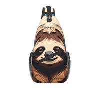 YYHWHJDE Cross Chest Bag Diagonally - Quality, Durable, and Spacious Shoulder Bag for Men and Women funny Cute Animal Sloth Music Pattern, Black, One Size