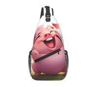 YYHWHJDE Cross Chest Bag Diagonally - Quality, Durable, and Spacious Shoulder Bag for Men and Women funny piggy Picture, Black, One Size