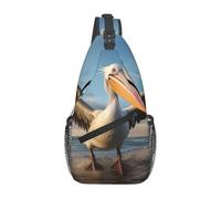 YYHWHJDE Cross Chest Bag Diagonally - Quality, Durable, and Spacious Shoulder Bag for Men and Women funny pelican Pattern, Black, One Size