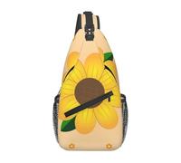 YYHWHJDE Cross Chest Bag Diagonally - Quality, Durable, and Spacious Shoulder Bag for Men and Women Golden Sunflower Pattern, Black, One Size