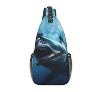 YYHWHJDE Cross Chest Bag Diagonally - Quality, Durable, and Spacious Shoulder Bag for Men and Women Great White Shark Printing, Black, One Size