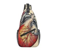 YYHWHJDE Cross Chest Bag Diagonally - Quality, Durable, and Spacious Shoulder Bag for Men and Women human anatomy heart chart Picture, Black, One Size