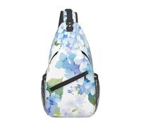 YYHWHJDE Cross Chest Bag Diagonally - Quality, Durable, and Spacious Shoulder Bag for Men and Women hydrangea watercolor Prints, Black, One Size