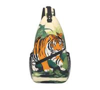 YYHWHJDE Cross Chest Bag Diagonally - Quality, Durable, and Spacious Shoulder Bag for Men and Women Jungle Tigers Cub Prints, Black, One Size