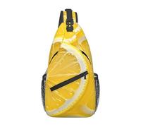 YYHWHJDE Cross Chest Bag Diagonally - Quality, Durable, and Spacious Shoulder Bag for Men and Women Lemon slices Pattern, Black, One Size