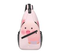 YYHWHJDE Cross Chest Bag Diagonally - Quality, Durable, and Spacious Shoulder Bag for Men and Women lovely pink pig Picture, Black, One Size