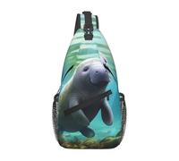 YYHWHJDE Cross Chest Bag Diagonally - Quality, Durable, and Spacious Shoulder Bag for Men and Women Manatee Animals Calf Picture, Black, One Size