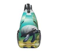 YYHWHJDE Cross Chest Bag Diagonally - Quality, Durable, and Spacious Shoulder Bag for Men and Women Manatee Animals Picture, Black, One Size