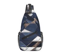 YYHWHJDE Cross Chest Bag Diagonally - Quality, Durable, and Spacious Shoulder Bag for Men and Women Marble Navy Blue Mixed Prints, Black, One Size