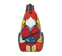 YYHWHJDE Cross Chest Bag Diagonally - Quality, Durable, and Spacious Shoulder Bag for Men and Women Mondrian Bohemian Lotus Flower Prints, Black, One Size