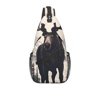 YYHWHJDE Cross Chest Bag Diagonally - Quality, Durable, and Spacious Shoulder Bag for Men and Women Moose Bear Deer Printing, Black, One Size