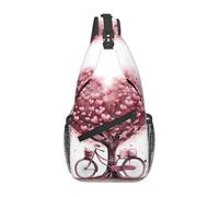 YYHWHJDE Cross Chest Bag Diagonally - Quality, Durable, and Spacious Shoulder Bag for Men and Women Mother's Day Valentine's Day Romantic Heart Tree and Bike Picture, Black, One Size