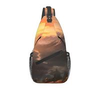 YYHWHJDE Cross Chest Bag Diagonally - Quality, Durable, and Spacious Shoulder Bag for Men and Women Mountain Sunrise Picture, Black, One Size