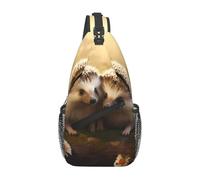 YYHWHJDE Cross Chest Bag Diagonally - Quality, Durable, and Spacious Shoulder Bag for Men and Women Nature Lovely Hedgehog Lovers Prints, Black, One Size