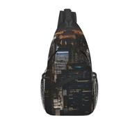 YYHWHJDE Cross Chest Bag Diagonally - Quality, Durable, and Spacious Shoulder Bag for Men and Women New York Night View Printing, Black, One Size
