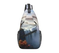 YYHWHJDE Cross Chest Bag Diagonally - Quality, Durable, and Spacious Shoulder Bag for Men and Women Niagara Falls Pattern, Black, One Size