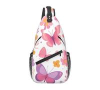 YYHWHJDE Cross Chest Bag Diagonally - Quality, Durable, and Spacious Shoulder Bag for Men and Women pink butterfly Pattern, Black, One Size