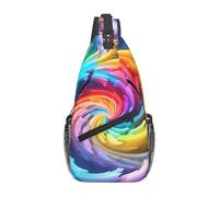 YYHWHJDE Cross Chest Bag Diagonally - Quality, Durable, and Spacious Shoulder Bag for Men and Women Rainbow Swirl Prints, Black, One Size