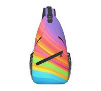 YYHWHJDE Cross Chest Bag Diagonally - Quality, Durable, and Spacious Shoulder Bag for Men and Women Rainbow Striped Prints, Black, One Size