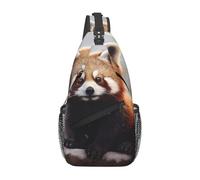YYHWHJDE Cross Chest Bag Diagonally - Quality, Durable, and Spacious Shoulder Bag for Men and Women Red panda Picture, Black, One Size