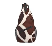 YYHWHJDE Cross Chest Bag Diagonally - Quality, Durable, and Spacious Shoulder Bag for Men and Women red brown cowhide Prints, Black, One Size