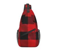 YYHWHJDE Cross Chest Bag Diagonally - Quality, Durable, and Spacious Shoulder Bag for Men and Women red black buffalo check plaid pattern Picture, Black, One Size