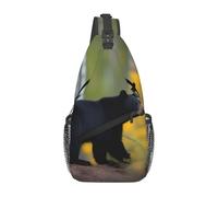 YYHWHJDE Cross Chest Bag Diagonally - Quality, Durable, and Spacious Shoulder Bag for Men and Women rge and small black bears Picture, Black, One Size