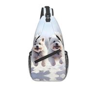YYHWHJDE Cross Chest Bag Diagonally - Quality, Durable, and Spacious Shoulder Bag for Men and Women Running Puppy Picture, Black, One Size