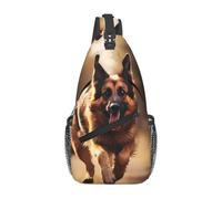 YYHWHJDE Cross Chest Bag Diagonally - Quality, Durable, and Spacious Shoulder Bag for Men and Women Running german shepherd dog Picture, Black, One Size