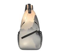 YYHWHJDE Cross Chest Bag Diagonally - Quality, Durable, and Spacious Shoulder Bag for Men and Women Sansui, Japanese company Prints, Black, One Size