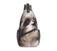 YYHWHJDE Cross Chest Bag Diagonally - Quality, Durable, and Spacious Shoulder Bag for Men and Women Shih Tzu Dog Printing, Black, One Size