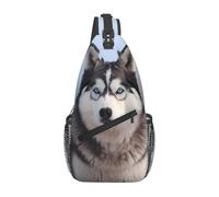 YYHWHJDE Cross Chest Bag Diagonally - Quality, Durable, and Spacious Shoulder Bag for Men and Women Siberian Husky Picture, Black, One Size