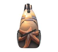 YYHWHJDE Cross Chest Bag Diagonally - Quality, Durable, and Spacious Shoulder Bag for Men and Women Starfish Ocean Beach Prints, Black, One Size