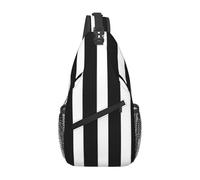 YYHWHJDE Cross Chest Bag Diagonally - Quality, Durable, and Spacious Shoulder Bag for Men and Women stripes black white Prints, Black, One Size