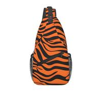 YYHWHJDE Cross Chest Bag Diagonally - Quality, Durable, and Spacious Shoulder Bag for Men and Women Tiger Stripes Orange Pattern Prints, Black, One Size