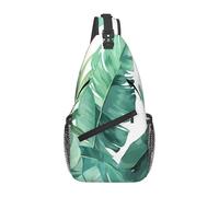 YYHWHJDE Cross Chest Bag Diagonally - Quality, Durable, and Spacious Shoulder Bag for Men and Women tropical banana palm leaves Picture, Black, One Size