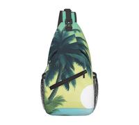 YYHWHJDE Cross Chest Bag Diagonally - Quality, Durable, and Spacious Shoulder Bag for Men and Women Tropical Palm Tree Picture, Black, One Size