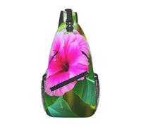 YYHWHJDE Cross Chest Bag Diagonally - Quality, Durable, and Spacious Shoulder Bag for Men and Women Tropical Hibiscus Flower Pattern, Black, One Size