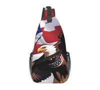YYHWHJDE Cross Chest Bag Diagonally - Quality, Durable, and Spacious Shoulder Bag for Men and Women USA Patriotic Eagle with American Flag Printing, Black, One Size