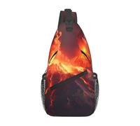 YYHWHJDE Cross Chest Bag Diagonally - Quality, Durable, and Spacious Shoulder Bag for Men and Women Volcanic Eruptions Printing, Black, One Size