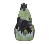 YYHWHJDE Cross Chest Bag Diagonally - Quality, Durable, and Spacious Shoulder Bag for Men and Women Walking Black Bear Picture, Black, One Size