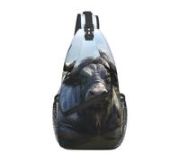 YYHWHJDE Cross Chest Bag Diagonally - Quality, Durable, and Spacious Shoulder Bag for Men and Women Water Buffalo Prints, Black, One Size