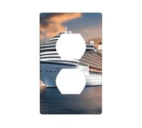 YYHWHJDE Cruise Ship on The sea Pattern Double Socket Wall Panel Decorative is Durable and Suitable for Socket Light Switch Accessories 4.5x2.76in